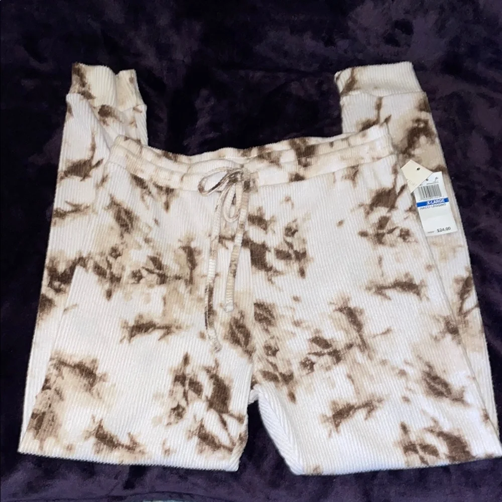 NWT Ultra Flirt Brown Tie-Dye Women’s Sweatpants - Picture 1 of 5